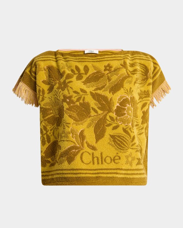 Short-Sleeve Towelling Boxy Top